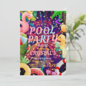 プールバースデーパーティーキッズカスタム 招待状 (スタンド正面)