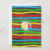 プールバースデーパーティーラバーダックプライマリーカラーウッド 招待状 (裏面)