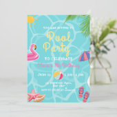 プールバースデーパーティー、プールキッズスイミングパーティー 招待状 (スタンド正面)