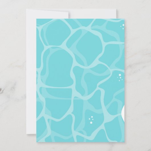 プールバースデーパーティー、プールキッズスイミングパーティー 招待状 (裏面)