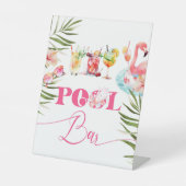 プールバーフラミンゴプールパーティーカクテル 台座サイン (正面)