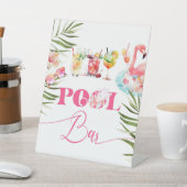 プールバーフラミンゴプールパーティーカクテル 台座サイン (インサイチュ)