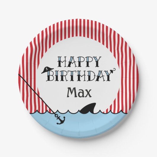 プールパイレーツパーティー紙プレート ペーパープレート (正面)