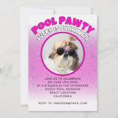 プールパウィー子犬カスタムの写真の誕生日パーティー 招待状 (正面)