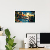 プールパティオアットサンライズオーバービューマイアミビーチ ポスター (ホームオフィス)