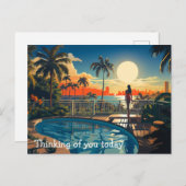 プールパティオアットサンライズオーバービューマイアミビーチ ポストカード (正面/裏面)