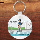 プールパーソナライズされたクリーナー – オス キーホルダー (正面)