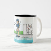 プールパーソナライズされたクリーナー – 女性マンガ ツートーンマグカップ (正面右)