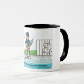 プールパーソナライズされたクリーナー – 男性マンガ マグカップ (正面右)