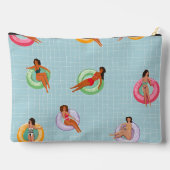 プールパーソナライズされたフロッリラックストに登場する夏の女性 アクセサリーポーチ (裏面)