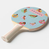 プールパーソナライズされたフロッリラックストに登場する夏の女性 卓球ラケット (正面アングル)