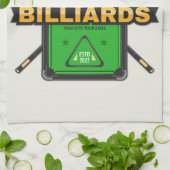 プールパーソナライズされたホール名8ボールクラウンビリヤード キッチンタオル (折り畳み)