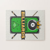 プールパーソナライズされたホール名8ボールクラウンビリヤード ジグソーパズル (横)