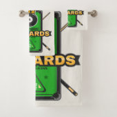 プールパーソナライズされたホール名8ボールクラウンビリヤード バスタオルセット (インサイチュ)