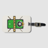 プールパーソナライズされたホール名8ボールクラウンビリヤード ラゲッジタグ (正面横)