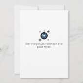 プールパーティのディスカスプレーヤー 招待状 (裏面)