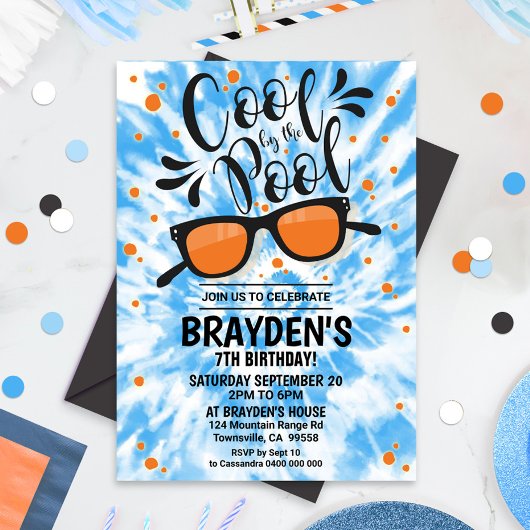プールパーティの招待状カッコいいボーイバイザプールパーティー 招待状