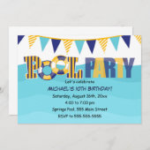 プールパーティの招待状キッズまたは大人 招待状 (正面/裏面)