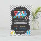 プールパーティの招待状グレースプラッシュボーイ 招待状 (スタンド正面)