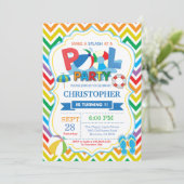 プールパーティの招待状サマースプラッシュボーイ 招待状 (スタンド正面)