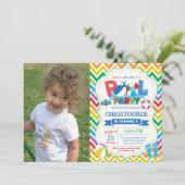 プールパーティの招待状サマースプラッシュボーイ 招待状 (スタンド正面)