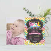 プールパーティの招待状サマースプリッシュスプラッシュガール 招待状 (スタンド正面)