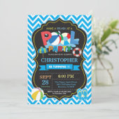 プールパーティの招待状サマースプリッシュ·スプラッシュ·ボーイ 招待状 (スタンド正面)