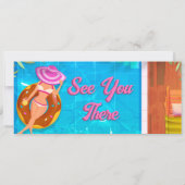 プールパーティの招待状チケット招待状 招待状 (裏面)