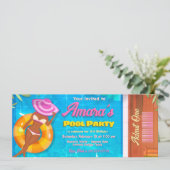 プールパーティの招待状チケット 招待状 (スタンド正面)