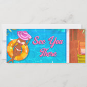 プールパーティの招待状チケット 招待状 (裏面)