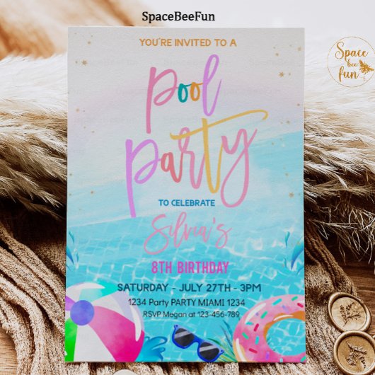 プールパーティの招待状トロピカルパーティープールパーティー 招待状