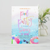 プールパーティの招待状トロピカルパーティープールパーティー 招待状 (スタンド正面)