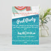 プールパーティの招待状ビーチパーティの招待状 招待状 (スタンド正面)