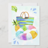 プールパーティの招待状プールの誕生日の招待 招待状 (裏面)