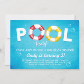 プールパーティの招待状誕生日招待の夏 招待状 (正面)