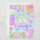 プールパーティの招待状、グローネオン熱帯PTD01 招待状 (裏面)