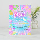 プールパーティの招待状、サマーグローネオンスイムパーティー 招待状 (スタンド正面)