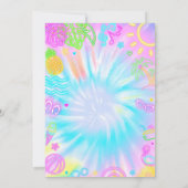 プールパーティの招待状、サマーグローネオンスイムパーティー 招待状 (裏面)