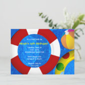 プールパーティの招待状-バージョン2 招待状 (スタンド正面)