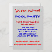 プールパーティの招待状-プールに唾を吐くな！ 招待状 (裏面)