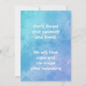 プールパーティの招待状 |プールパーティー誕生日 招待状 (裏面)