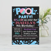 プールパーティの招待状 |プール誕生日パーティー招待状 招待状 (スタンド正面)