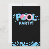 プールパーティの招待状 |プール誕生日パーティー招待状 招待状 (裏面)