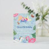 プールパーティの招待状 ポストカード (スタンド正面)