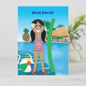 プールパーティの招待状 招待状 (スタンド正面)