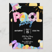 プールパーティの招待状 招待状 (正面/裏面)