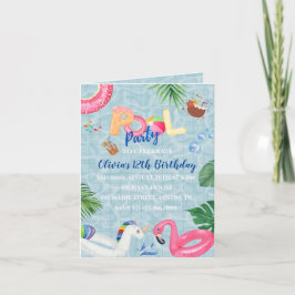 プールパーティの招待状 招待状