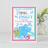 プールパーティの招待状 招待状 (スタンド正面)