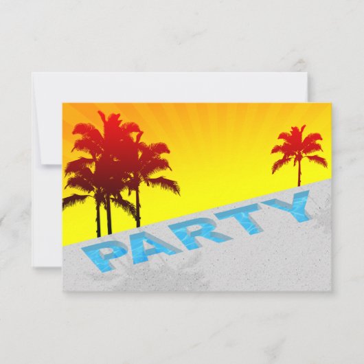 プールパーティの招待状 招待状 (正面)