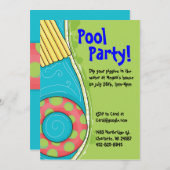 プールパーティの招待状 招待状 (正面/裏面)
